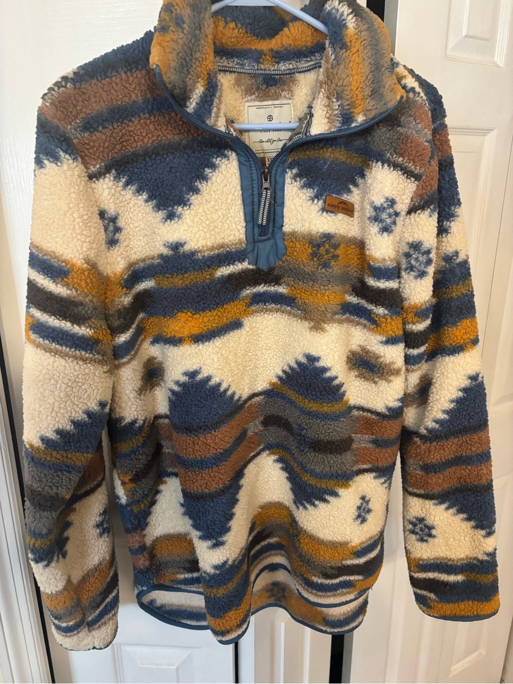 Simply Southern Multi-Color Sherpa Quarter-Zip Pullover